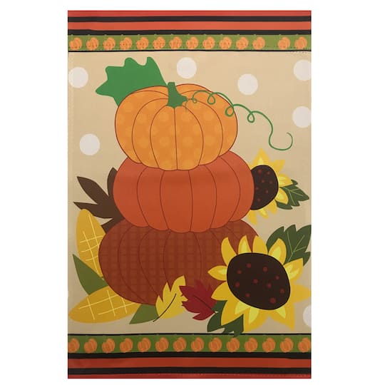 40&#x22; Pumpkins &#x26; Sunflowers Autumn Harvest Garden Flag